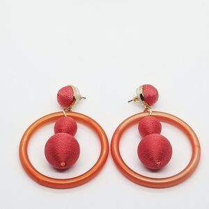 Sugarfix by Baublebar coral pink ball and hoop dangle earrings